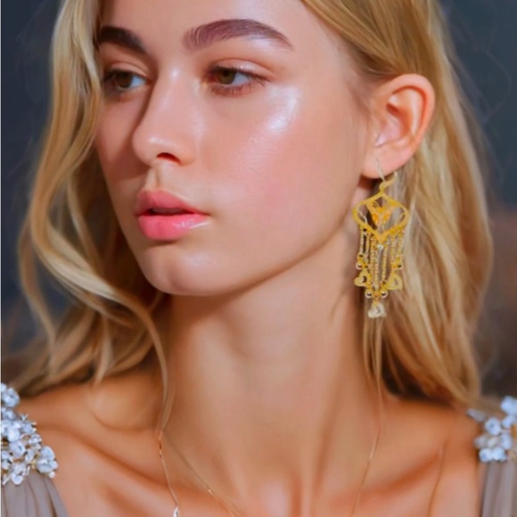 Raf Rossi Gold Plated Jewelry - Elegant Butterfly Gold plated Drop Earrings